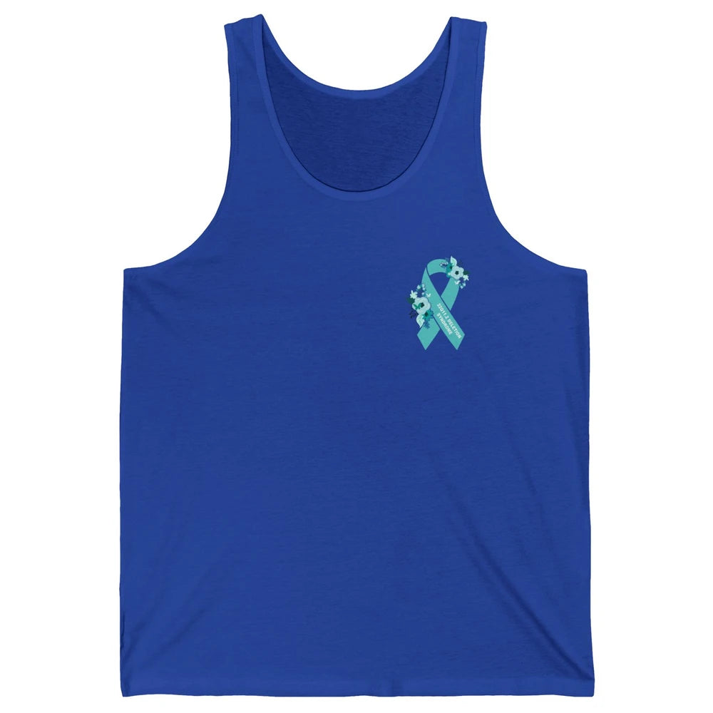 22q11.2 Deletion Syndrome Awareness Floral Teal Rainbow Unisex Jersey Tank