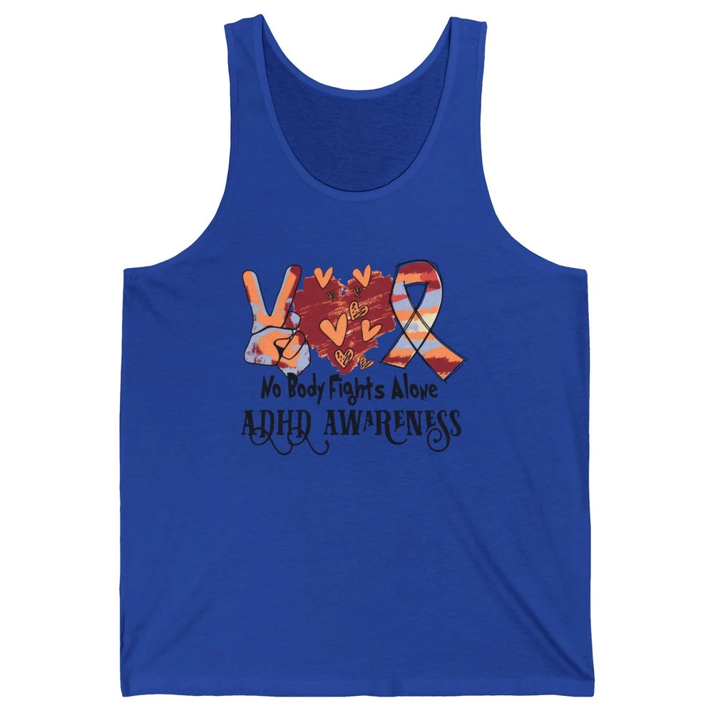 ADHD Awareness Nobody Fights Alone Support ADHD Warrior Unisex Jersey Tank