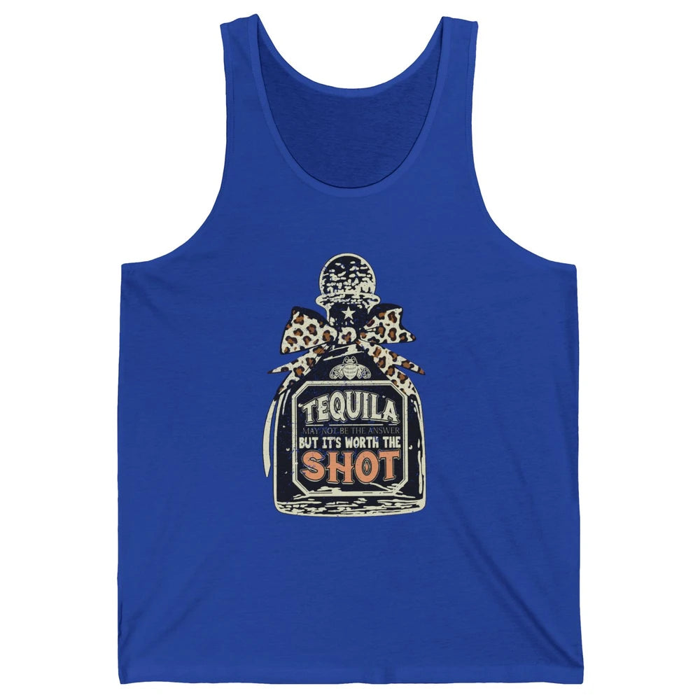 Retro Leopard Tequila May Not Be The Answer Western Country Unisex Jersey Tank