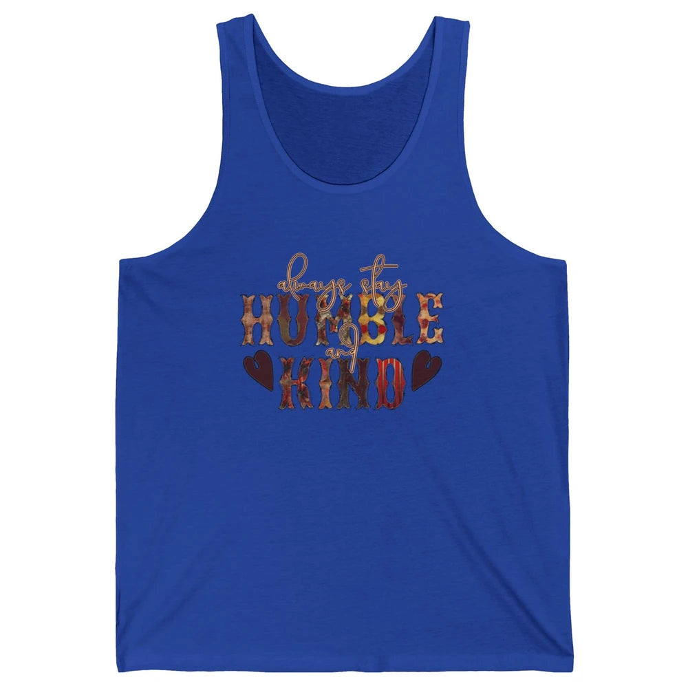 Retro Always Stay Humble And Kind Turquoise Western Country Unisex Jersey Tank