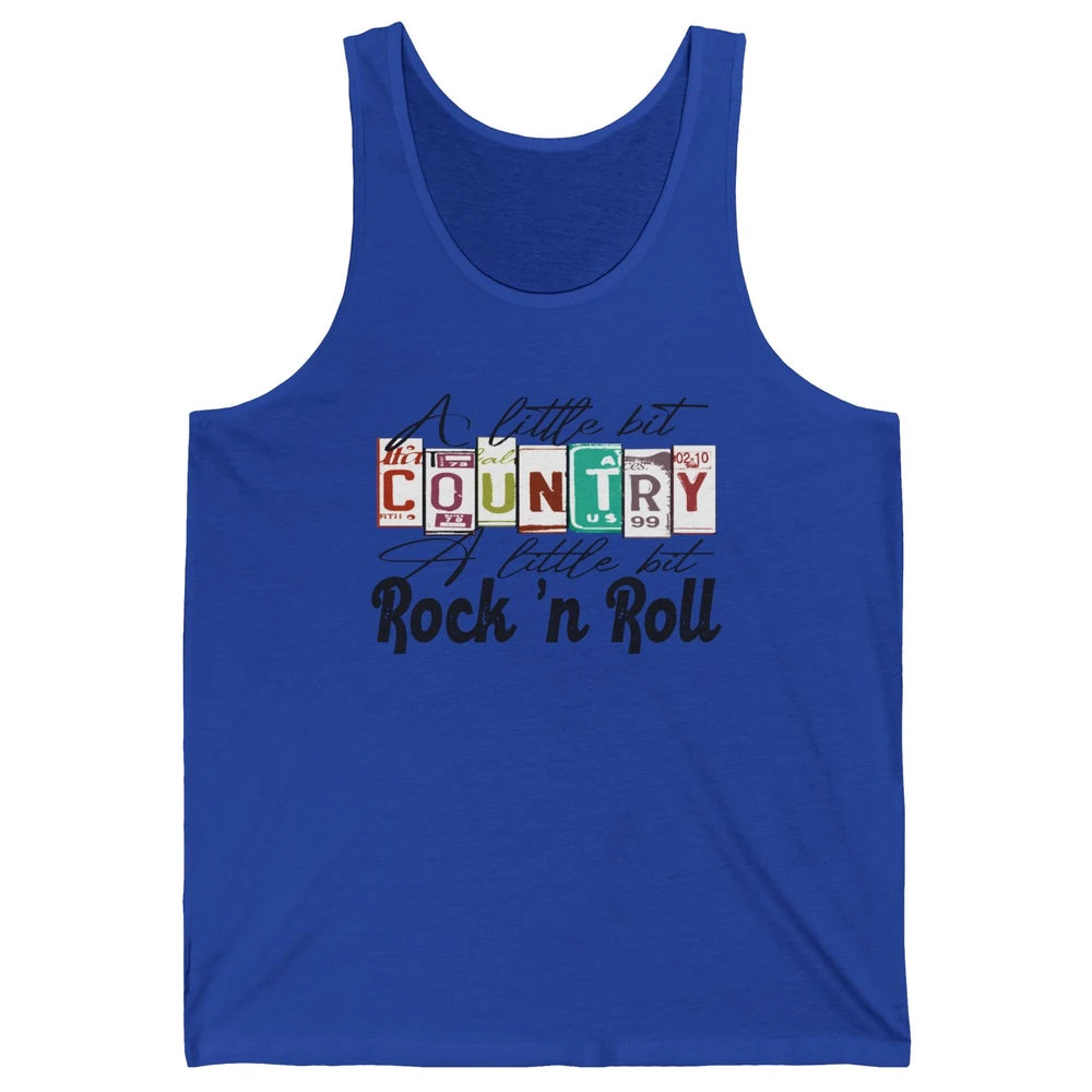 Retro A Little Bit Country A Little Bit Rock n Roll Western Unisex Jersey Tank