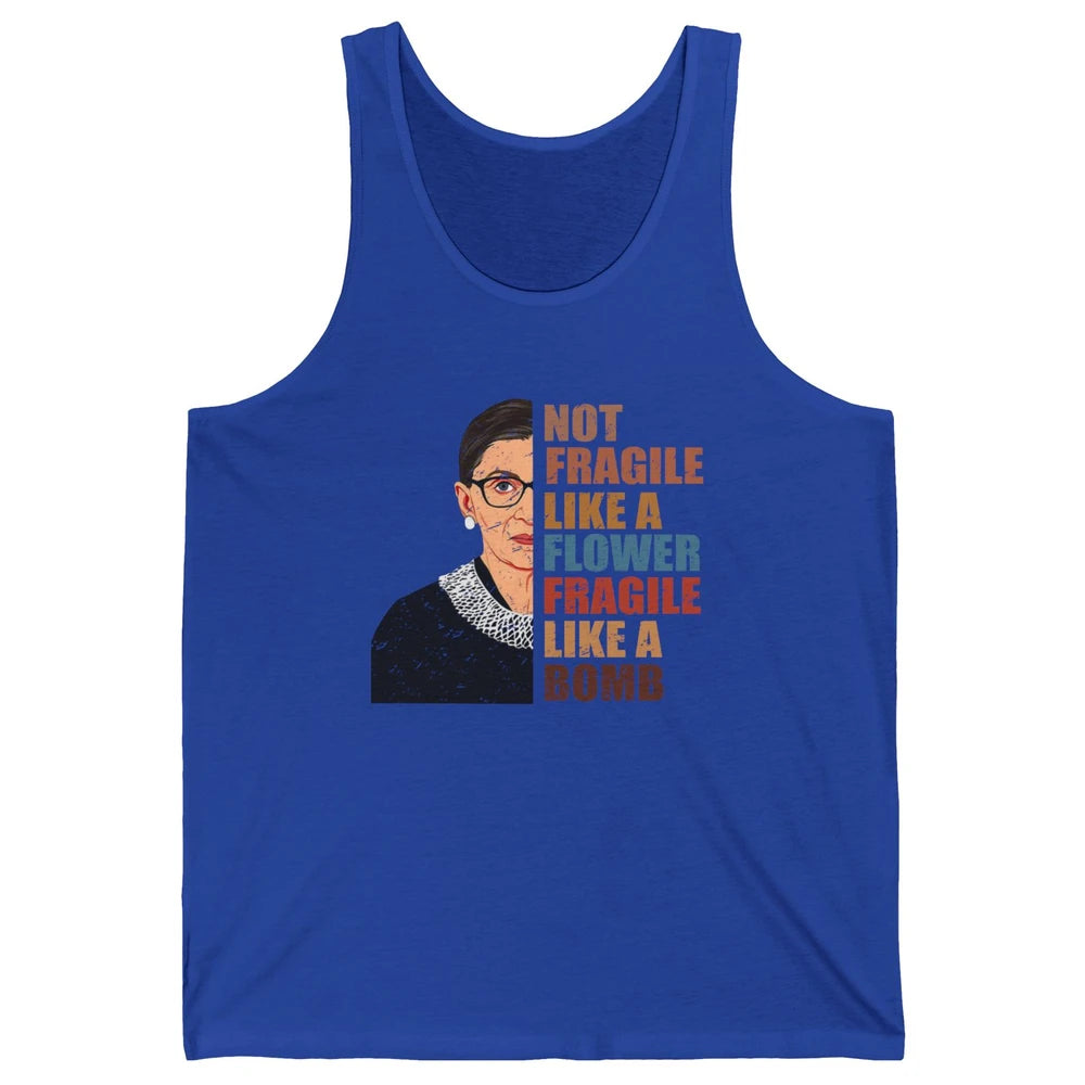 Retro Notorious RBG Fragile Like A Bomb Feminist Women Right Unisex Jersey Tank