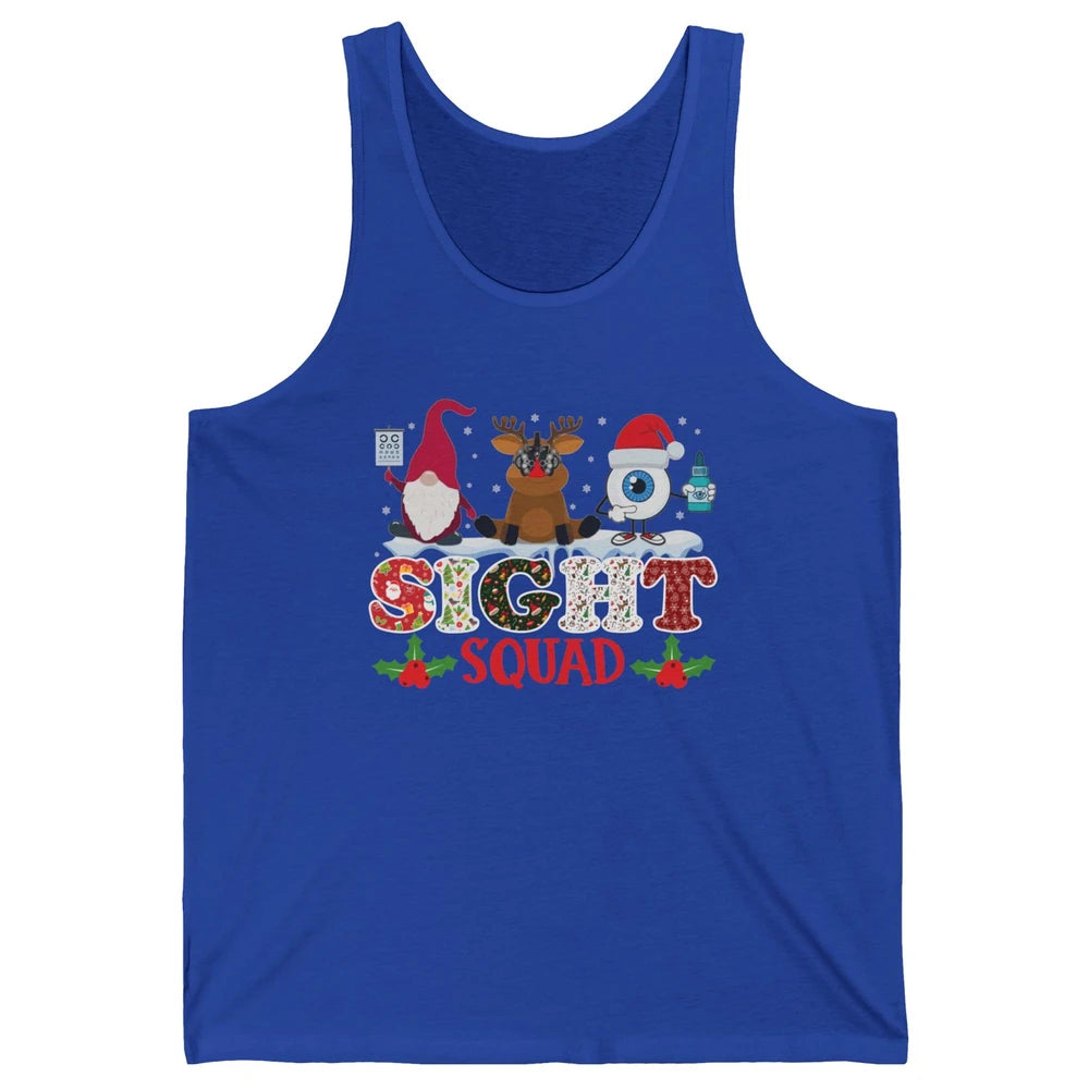 Optometrist Sight Squad Gnome Reindeer Optician Christmas Unisex Jersey Tank