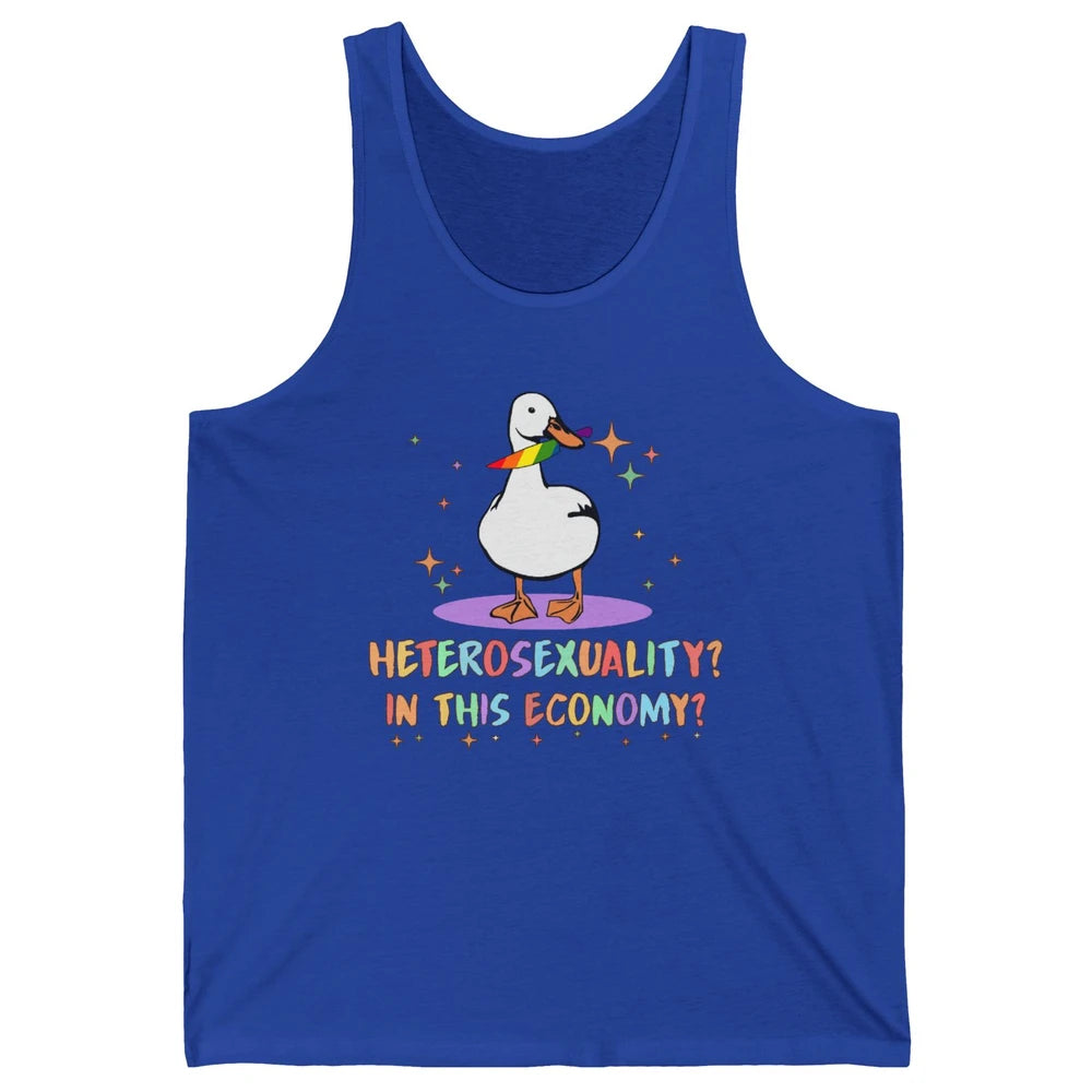 Heterosexuality In This Economy LGBT Goose Rainbow Gay Pride Unisex Jersey Tank
