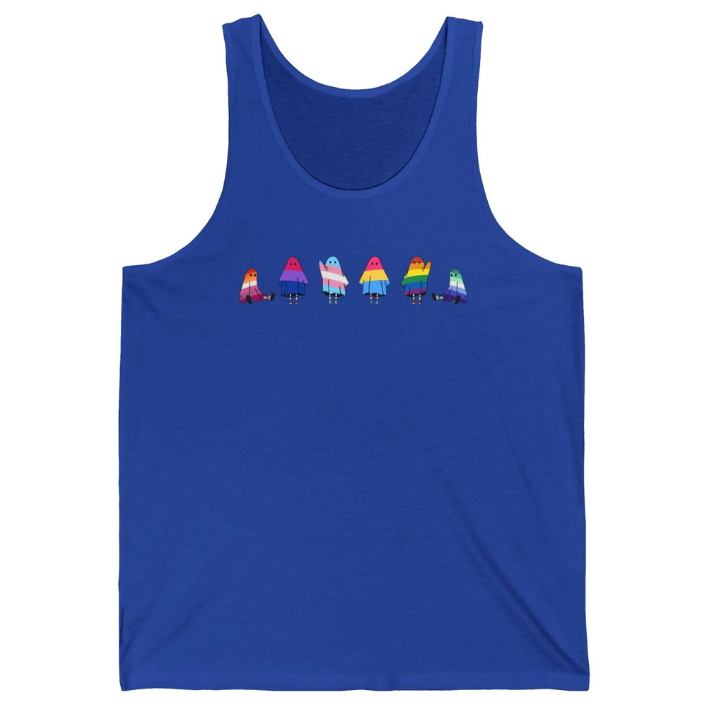 Cute Gay Baby Ghosts Spooky LGBTQ Lesbian Gay Pride Month Unisex Jersey Tank