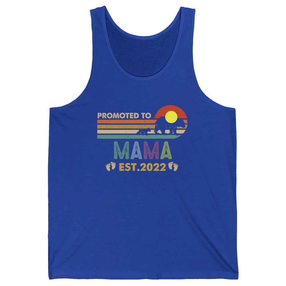 Retro Mama Bear Promoted To Mama Est 2022 First Mothers Day Unisex Jersey Tank