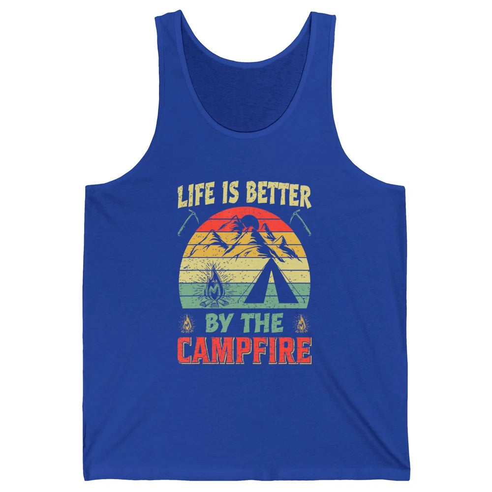 Retro Life Better By Campfire Happy Camp Nature Outdoor Camp Unisex Jersey Tank