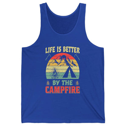 Retro Life Better By Campfire Happy Camp Nature Outdoor Camp Unisex Jersey Tank