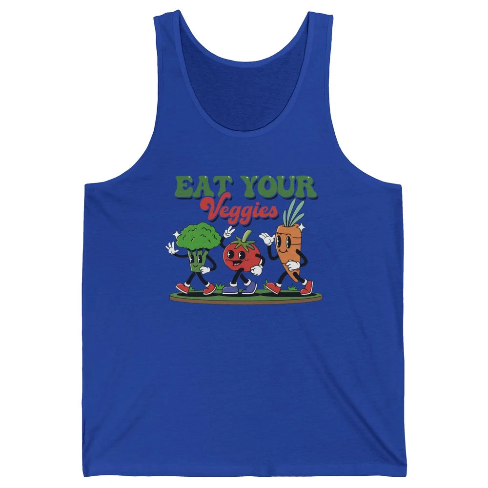 Retro Farm Fruit Eat Your Veggies Gardening Vegan Farmer Unisex Jersey Tank