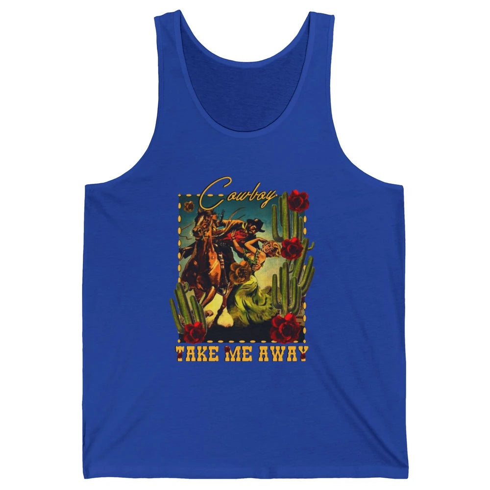 Retro Desert Cowgirl Cowboy Take Me Away Western Country Unisex Jersey Tank