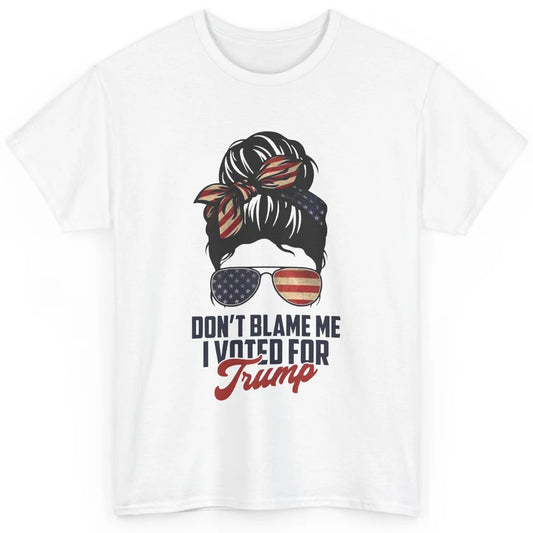 Retro Messy Bun US Flag Glasses I Voted For Trump Republican Classic Unisex T-Shirt