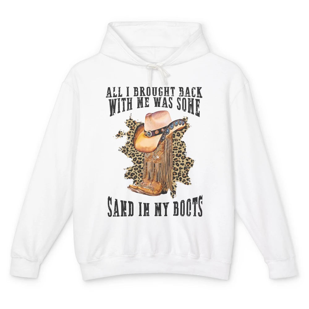 Retro Leopard Sand In My Boot Western Country Cowgirl Cowboy Unisex Lightweight Hoodie