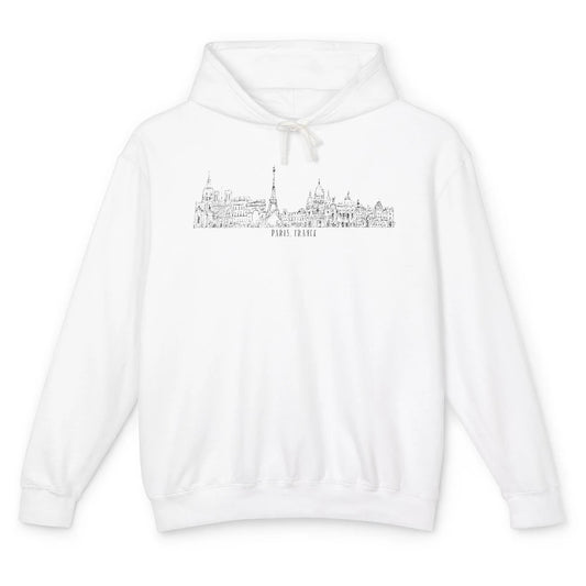 Paris Eiffel Tower Souvenir Travel France Gift Paris Skyline Unisex Lightweight Hoodie