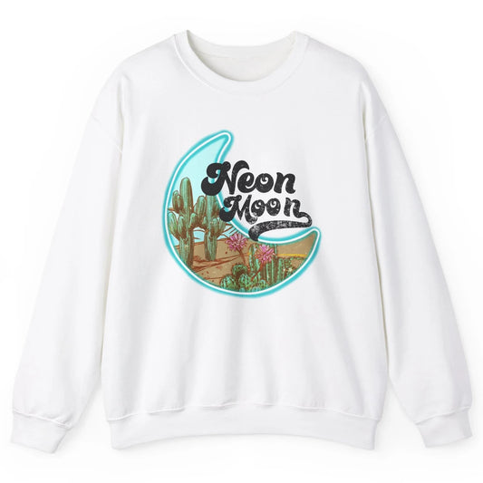 Neon Moon Cactus Flower Desert Western Cowboy Rodeo Vintage Unisex Crewneck Sweatshirt