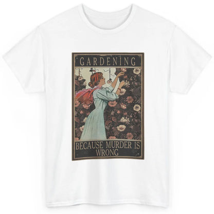 Retro Plant Mom Gardening Because Murder Is Wrong Gardener Classic Unisex T-Shirt