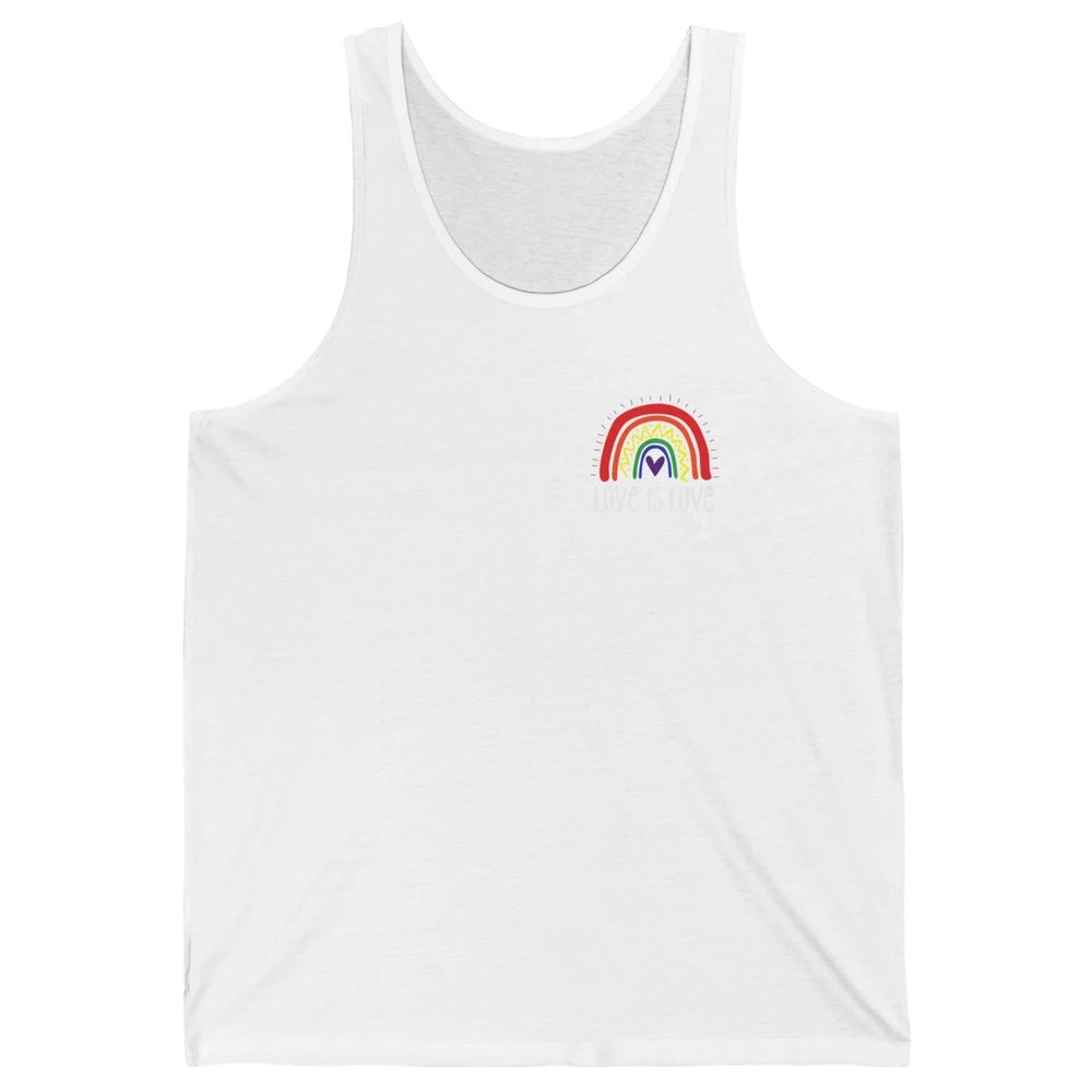Rainbow Love Is Love LGBT Gay Pride Month Rainbow Flag Unisex Jersey Tank