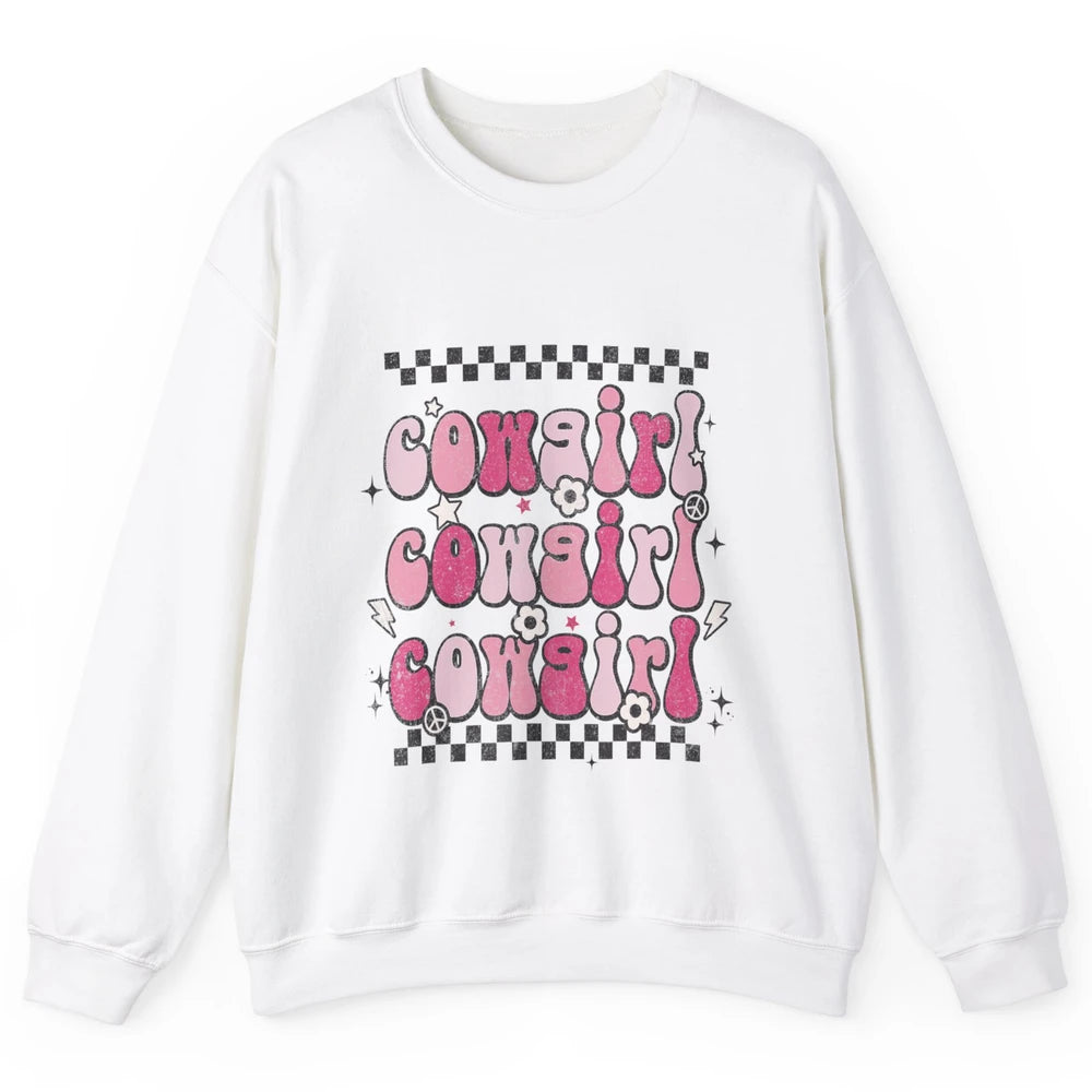 Retro Cowgirl Boho Rodeo Howdy Cowboy Texas Western Country Unisex Crewneck Sweatshirt