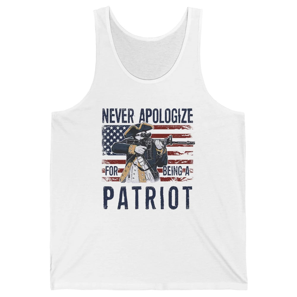 Never Apologize For Being A Patriot US Flag American Pride Unisex Jersey Tank