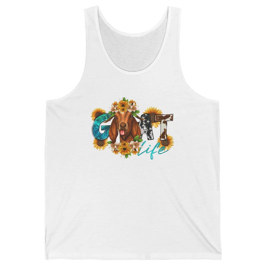 Sunflower Goat Life Just A Girl Who Love Goat Farmer Western Unisex Jersey Tank