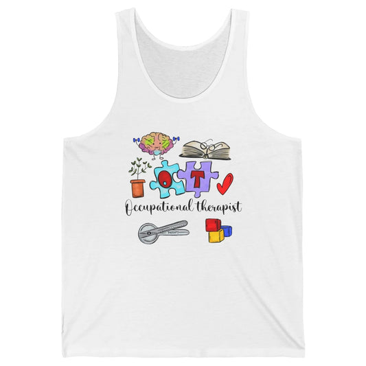 Occupational Therapist Symbols Hand Drawn OT Appreciation Unisex Jersey Tank