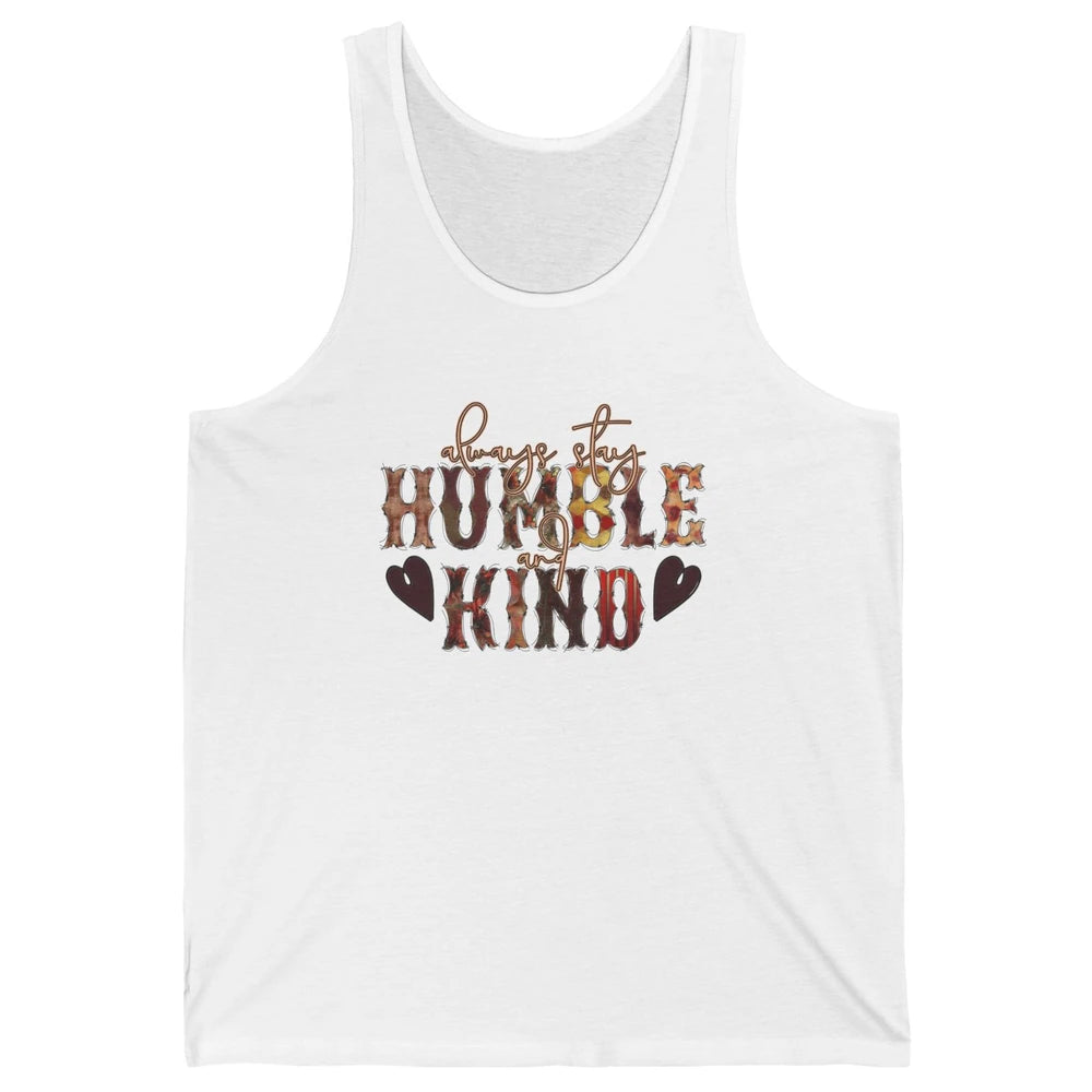 Retro Always Stay Humble And Kind Turquoise Western Country Unisex Jersey Tank