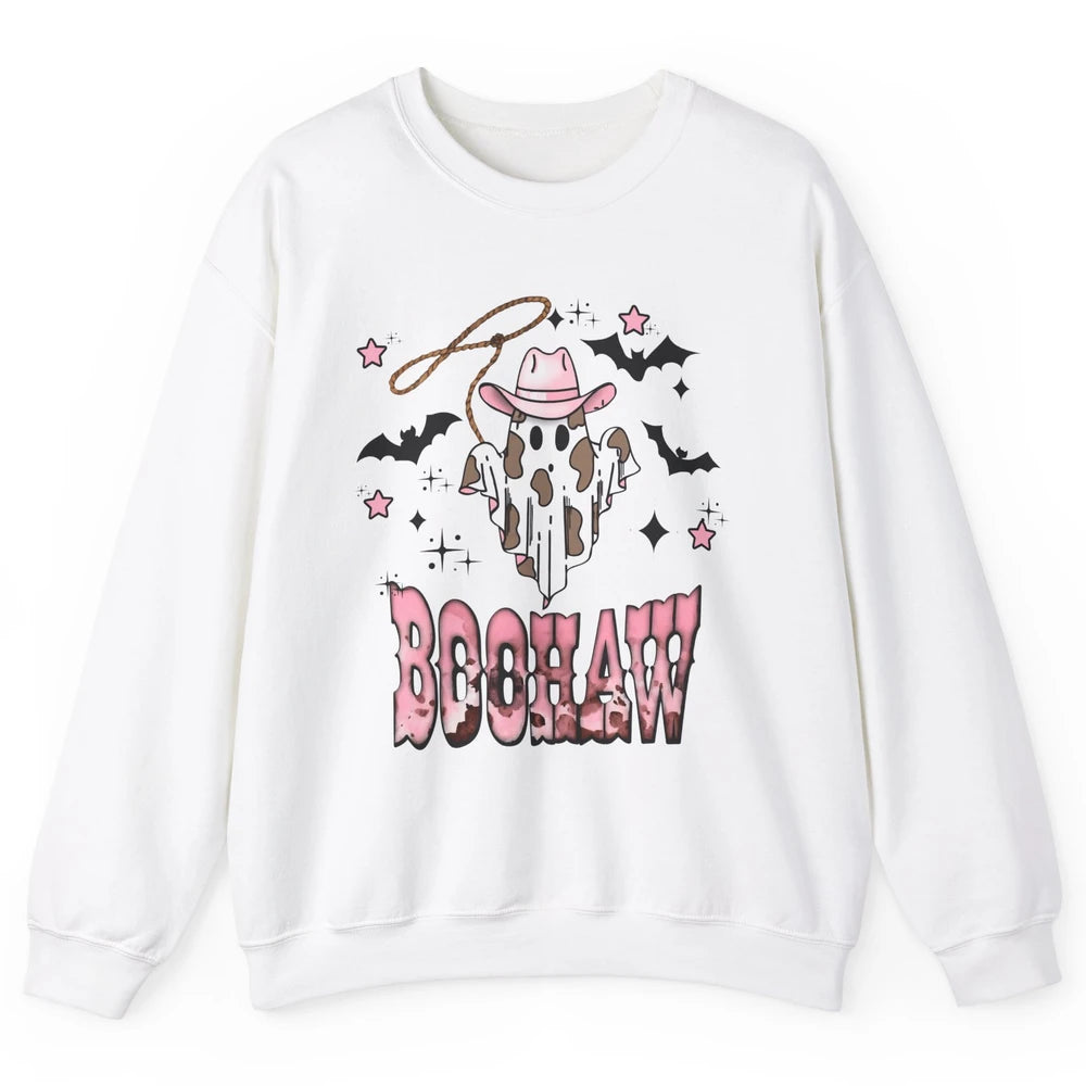 Retro Cowboy Ghost Boohaw Boot Scooting Western Halloween Unisex Crewneck Sweatshirt