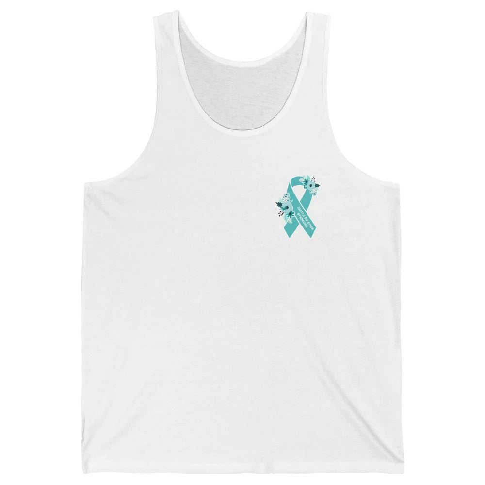 22q11.2 Deletion Syndrome Awareness Floral Teal Rainbow Unisex Jersey Tank