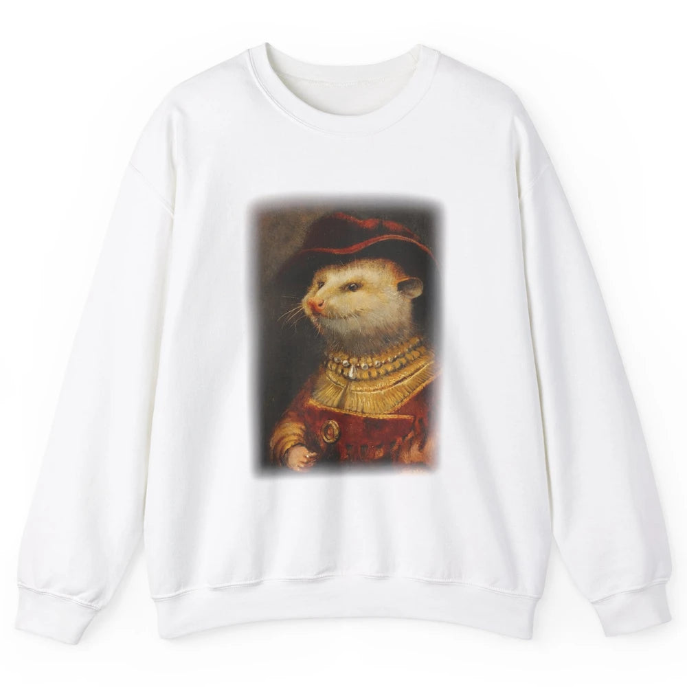 Retro Noble Opossum Young Gallant Western Opossum Art Unisex Crewneck Sweatshirt