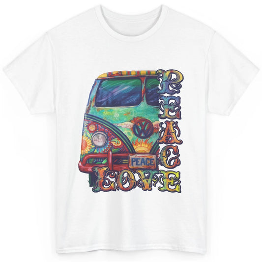 Peace And Love Hippie Van Peacemobile Vintage Gift Camping Classic Unisex T-Shirt