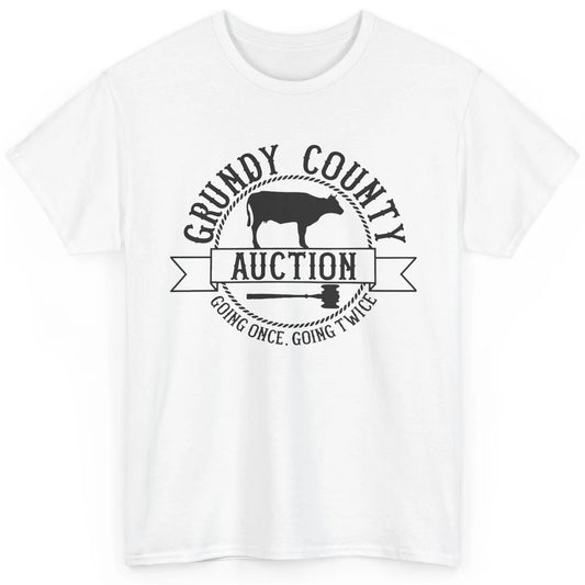 Retro Cow Cattle Grundy County Auction Western Country Farm Classic Unisex T-Shirt