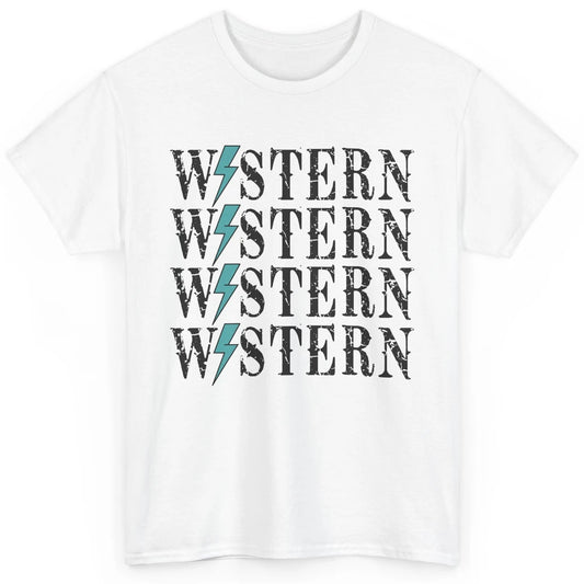 Retro Cowboy Lightning Bolt Western Country Cowgirl Gift Classic Unisex T-Shirt