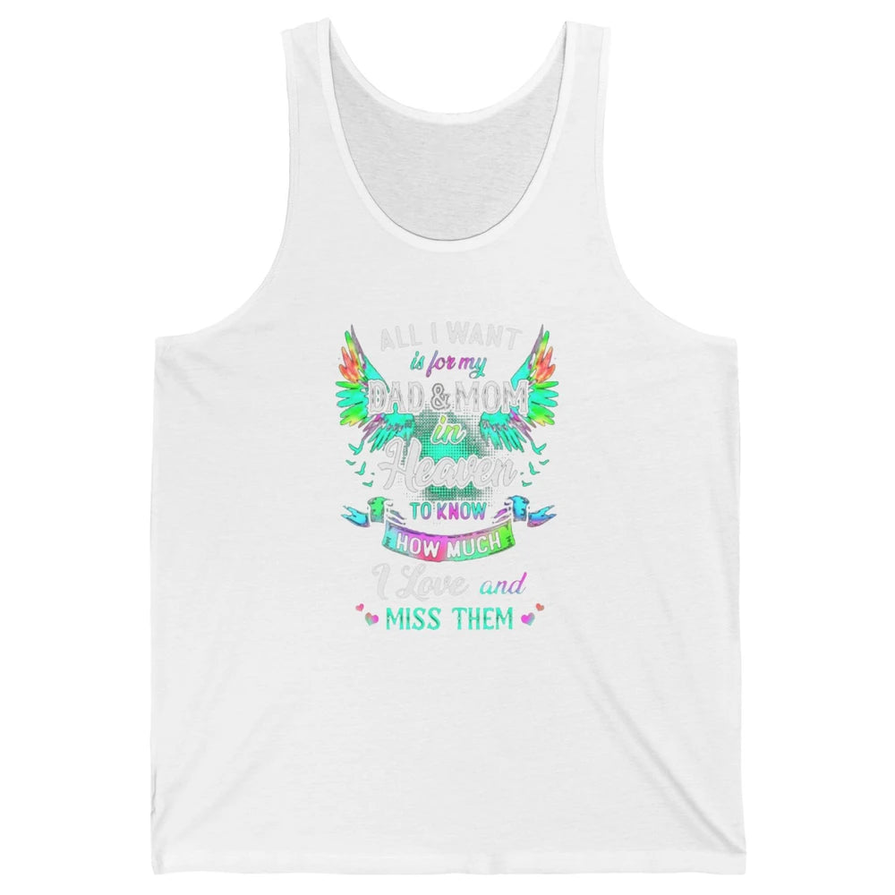 My Mom And Dad In Heaven Angel Wings Mother Memories Forever Unisex Jersey Tank