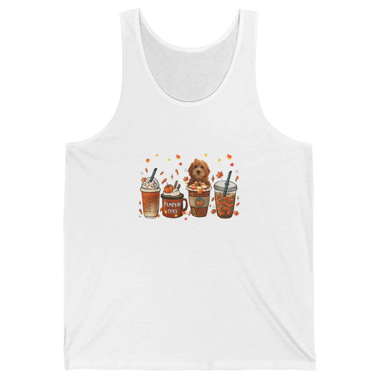 Golden Doodle Dog Fall Coffee Pumpkin Spice Dog Thanksgiving Unisex Jersey Tank