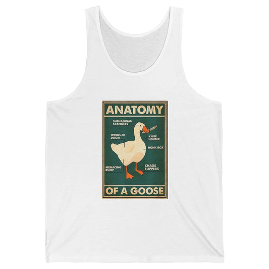 Funny Anatomy Of Goose With Knife Sarcastic Nurse Life Duck Unisex Jersey Tank