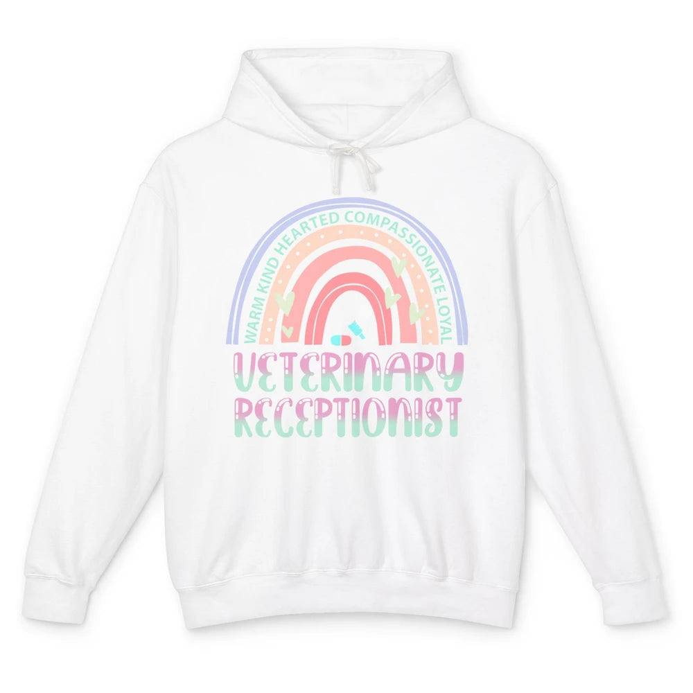 Pink Rainbow Veterinarian Receptionist Dog Recue Dog Mom Unisex Lightweight Hoodie