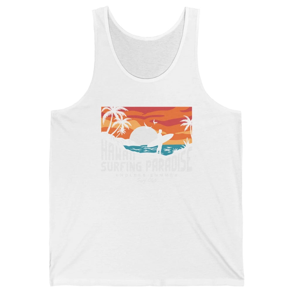 Retro Hawaii Palms Surfing Paradise Surf Club Endless Summer Unisex Jersey Tank
