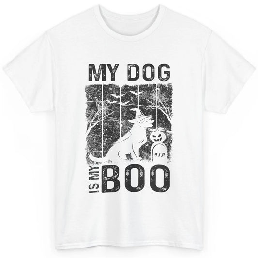 Retro My Dog Is My Boo Ghost Hippie Halloween Spooky Puppy Classic Unisex T-Shirt