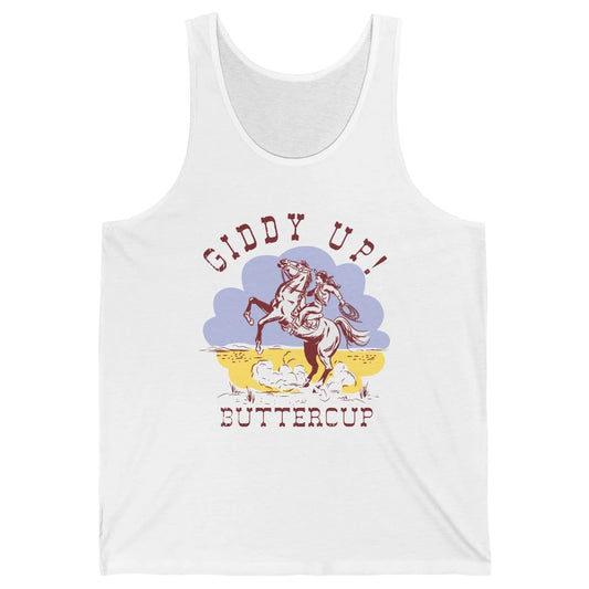 Retro Cowgirl Hold Your Horse Giddy Up Western Cowboy Gift Unisex Jersey Tank