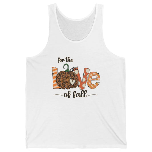 Retro Love Fall Y'All Leopard Pumpkin Heart Halloween Fall Unisex Jersey Tank