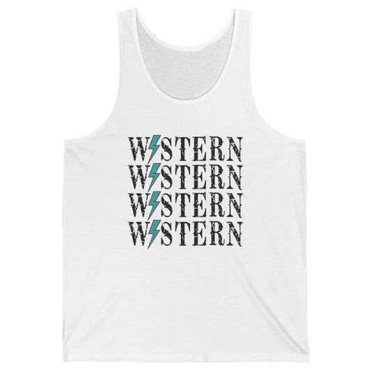 Retro Cowboy Lightning Bolt Western Country Cowgirl Gift Unisex Jersey Tank