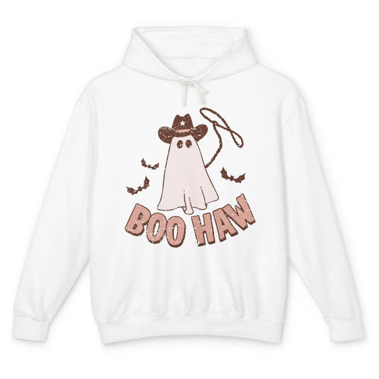 Retro Cowboo Boo Haw Ghost Fall Spooky Season Western Cowboy Unisex Lightweight Hoodie