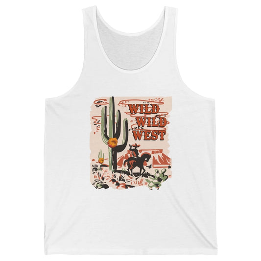 Retro Cowboy Wild Wild West Desert Cactus Western Cowgirl Unisex Jersey Tank