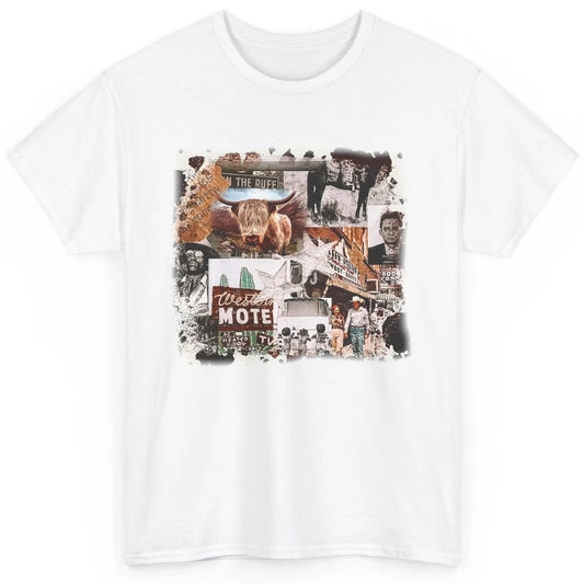 Retro Cowgirl And Cowboy Highland Cow Western Country Symbol Classic Unisex T-Shirt