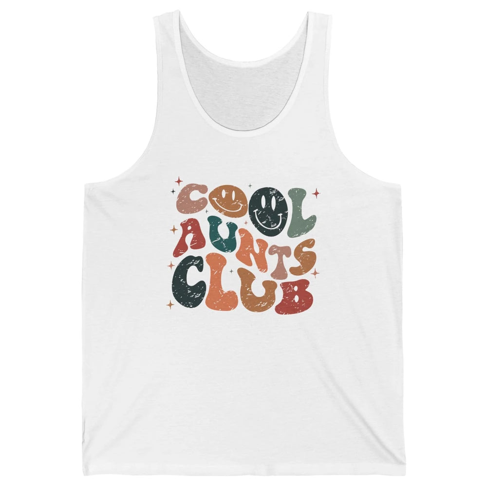 Retro Cool Aunts Club Funny Smiling Face Auntie Sister Gift Unisex Jersey Tank