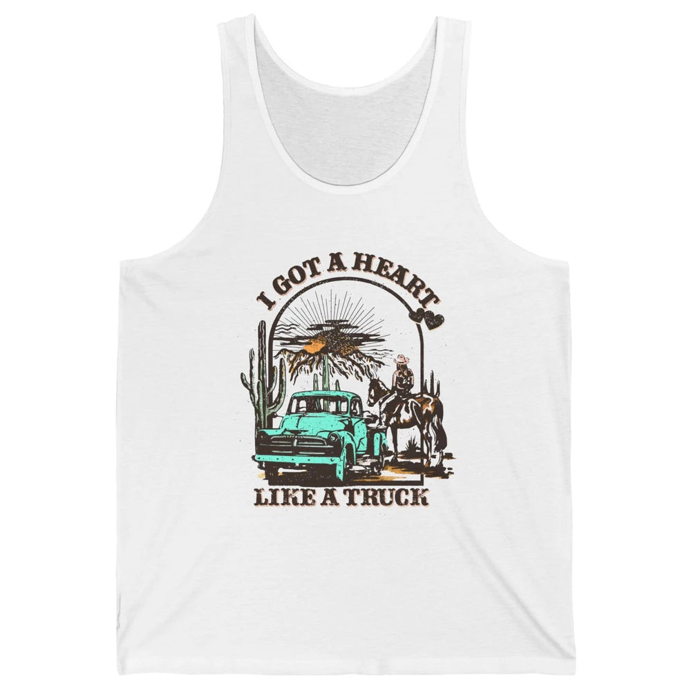 Retro Cowgirl Riding Horse I Got A Heart Western Country Unisex Jersey Tank