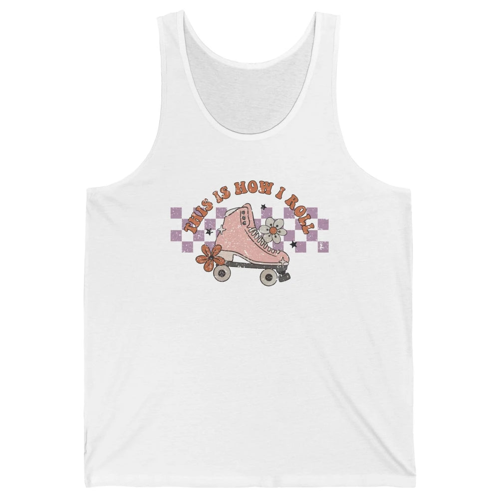 Retro Boho Roller Skate Groovy Daisy Skateboard Skater Gift Unisex Jersey Tank