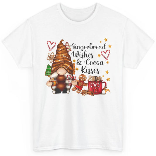 Retro Christmas Gnome Gingerbread Wishes and Cocoa Kisses Classic Unisex T-Shirt