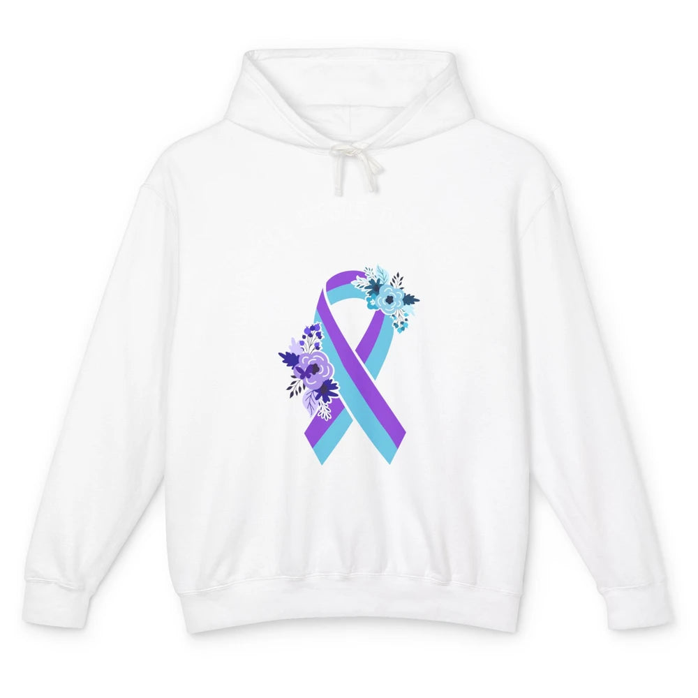 Mixed Connective Tissue Disease Awareness MCTD Floral Ribbon Unisex Lightweight Hoodie