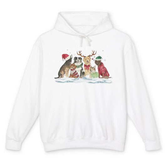 Funny Happy Howliday Corgi Golden Retriever Poodle Christmas Unisex Lightweight Hoodie