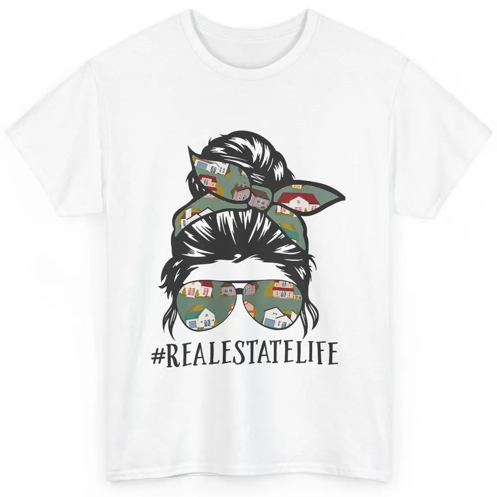 Real Estate Wife Life Messy Bun Mom Realtor Women Close Deal Classic Unisex T-Shirt
